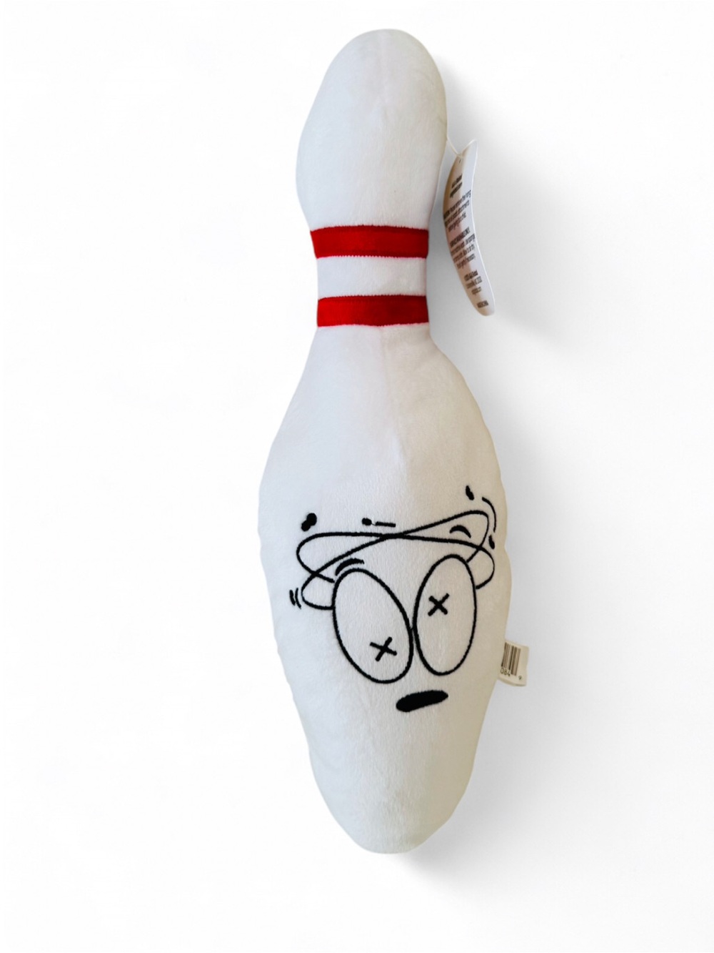Plush Bowling Pin Toy with Graphic Dizzy Face 15” NEW